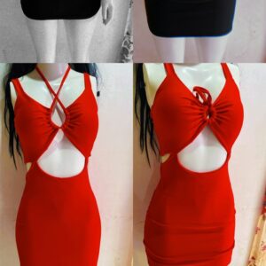 Vestido tubinho colado curto de alcinha Liso Suplex